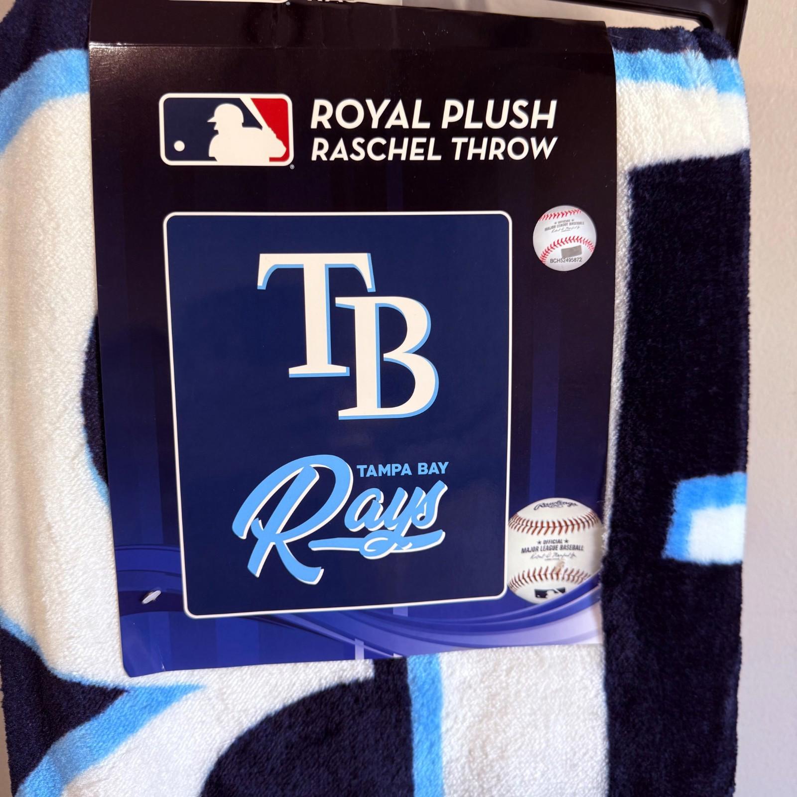 Bulk Lot of (4) MLB Tampa Bay Rays Plush Rachel Throw Blankets 50”x60” New