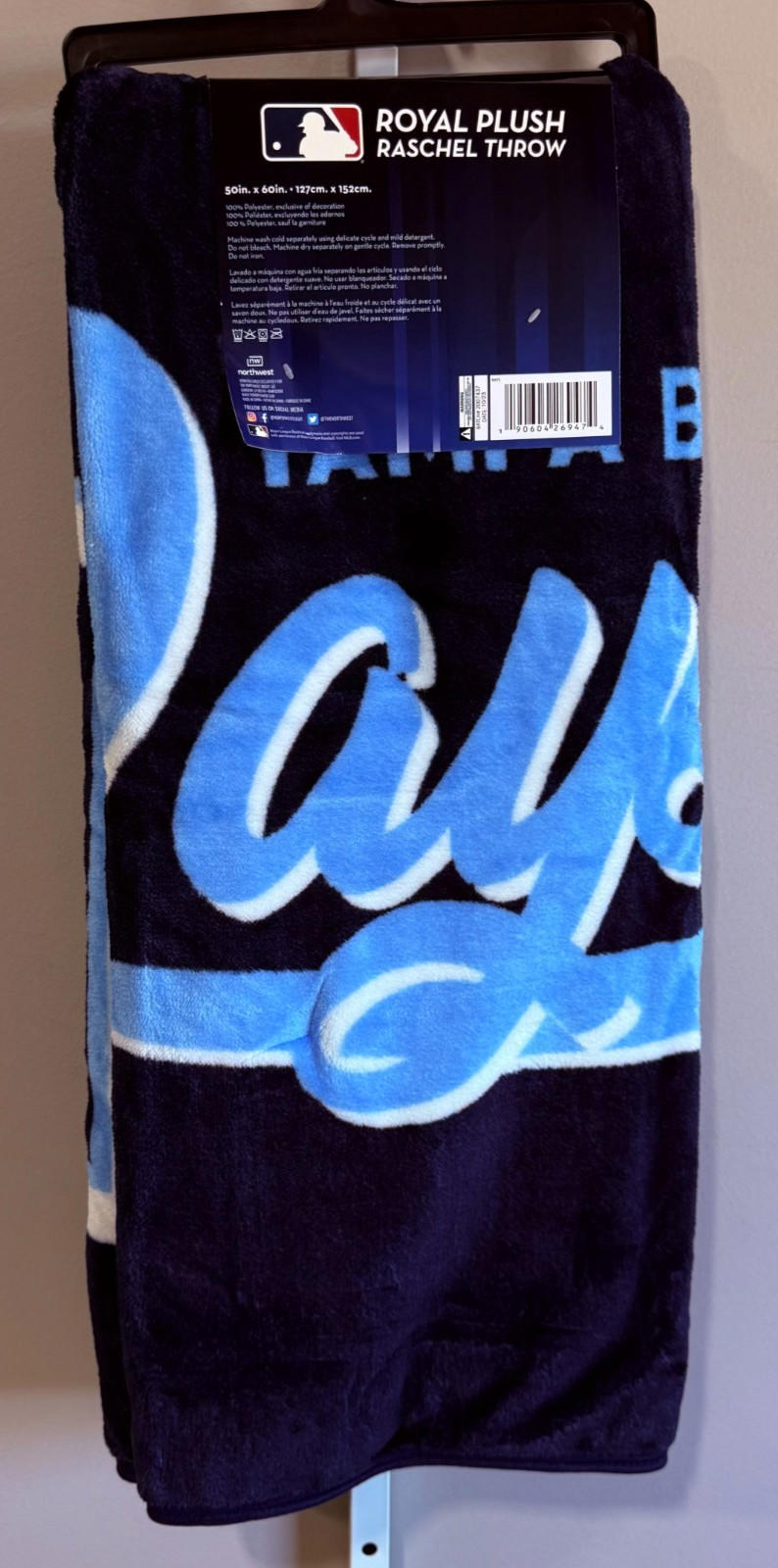 Bulk Lot of (4) MLB Tampa Bay Rays Plush Rachel Throw Blankets 50”x60” New