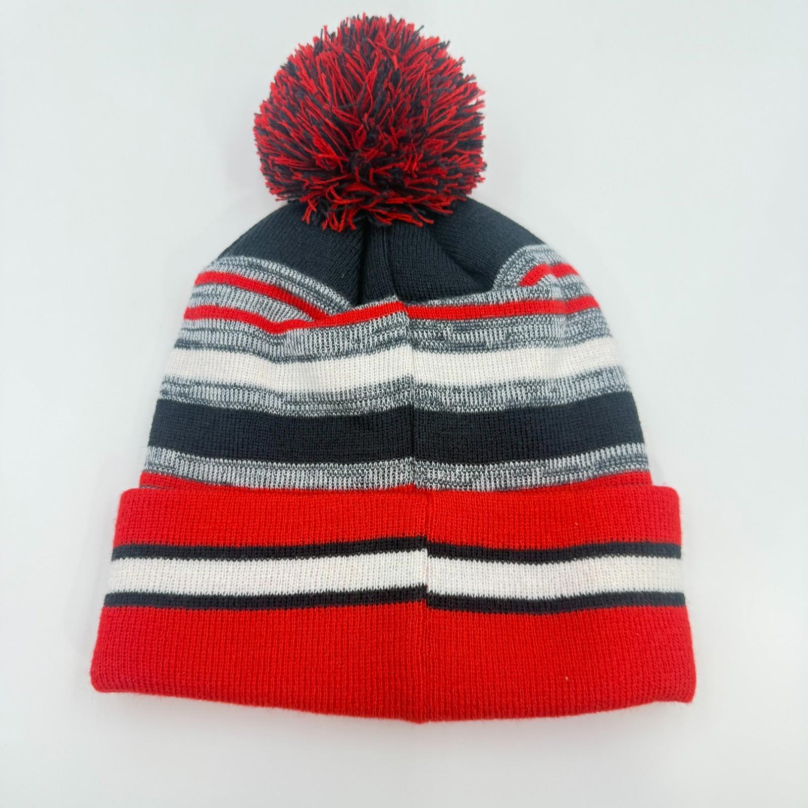 Wholesale Case Lot Of 48 Icon Sports USA Cuff Pom Beanie Hats Red Blue Gray NWT
