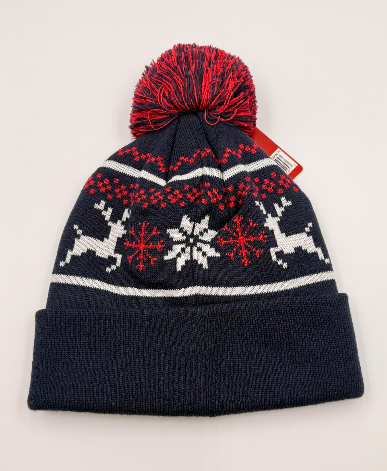 Wholesale Case Lot Of 48 Icon Sports USA Cuff Pom Beanie Hats Red Blue Gray NWT