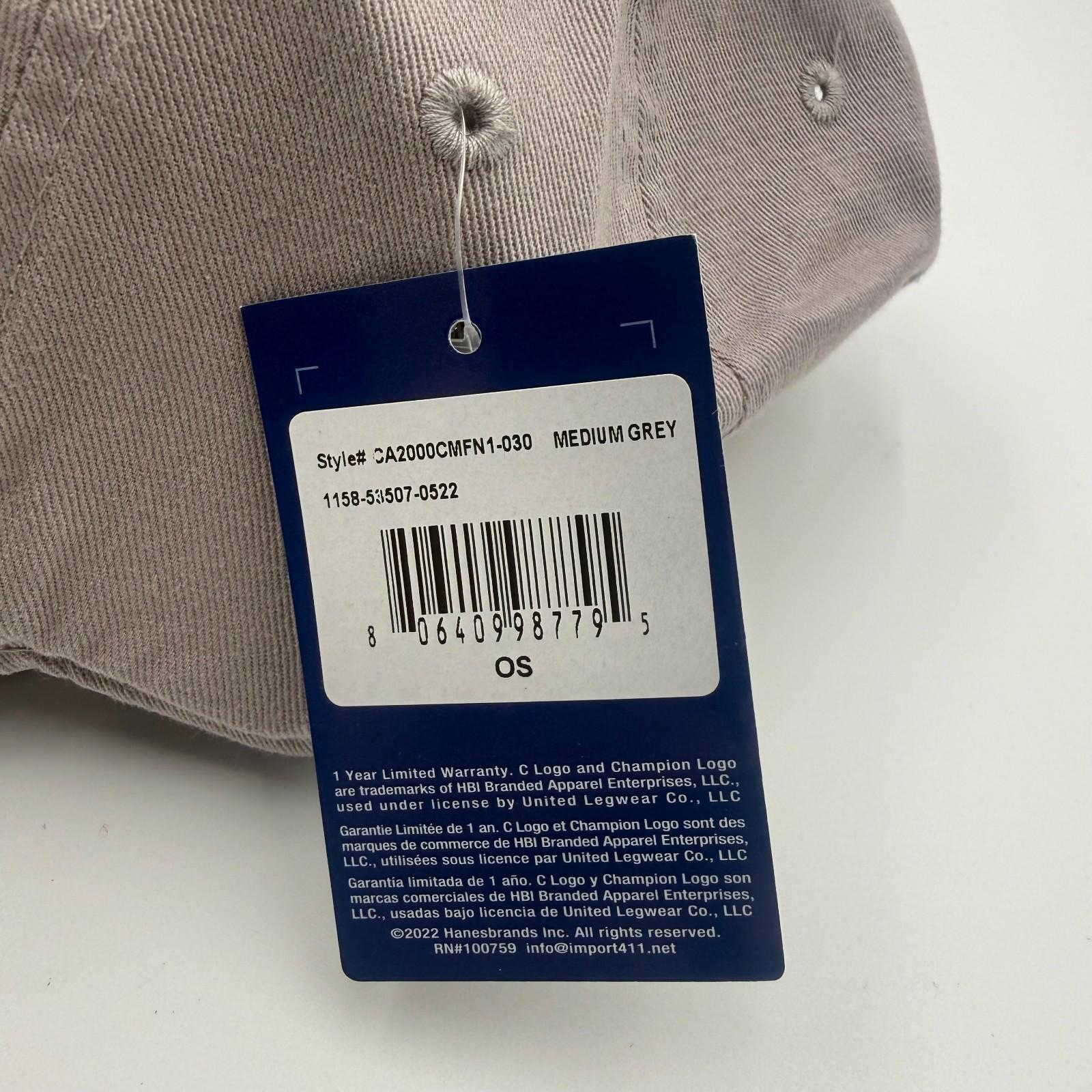 Bulk Reseller Lot of (72) Champion Gray Baseball Hats Adjustable OSFA NWT