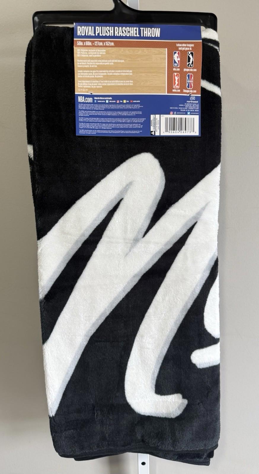 Bulk Lot of (4) NBA Brooklyn Nets Royal Plush Raschel Throw Blanket 50x60in